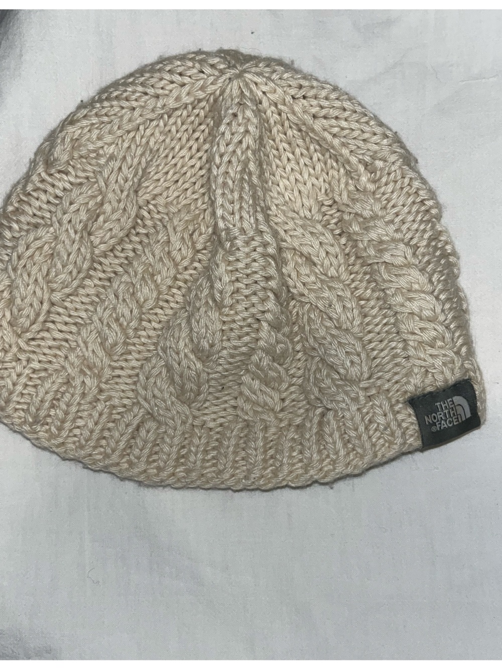 The North Face Women's Cream Cable Knit Beanie